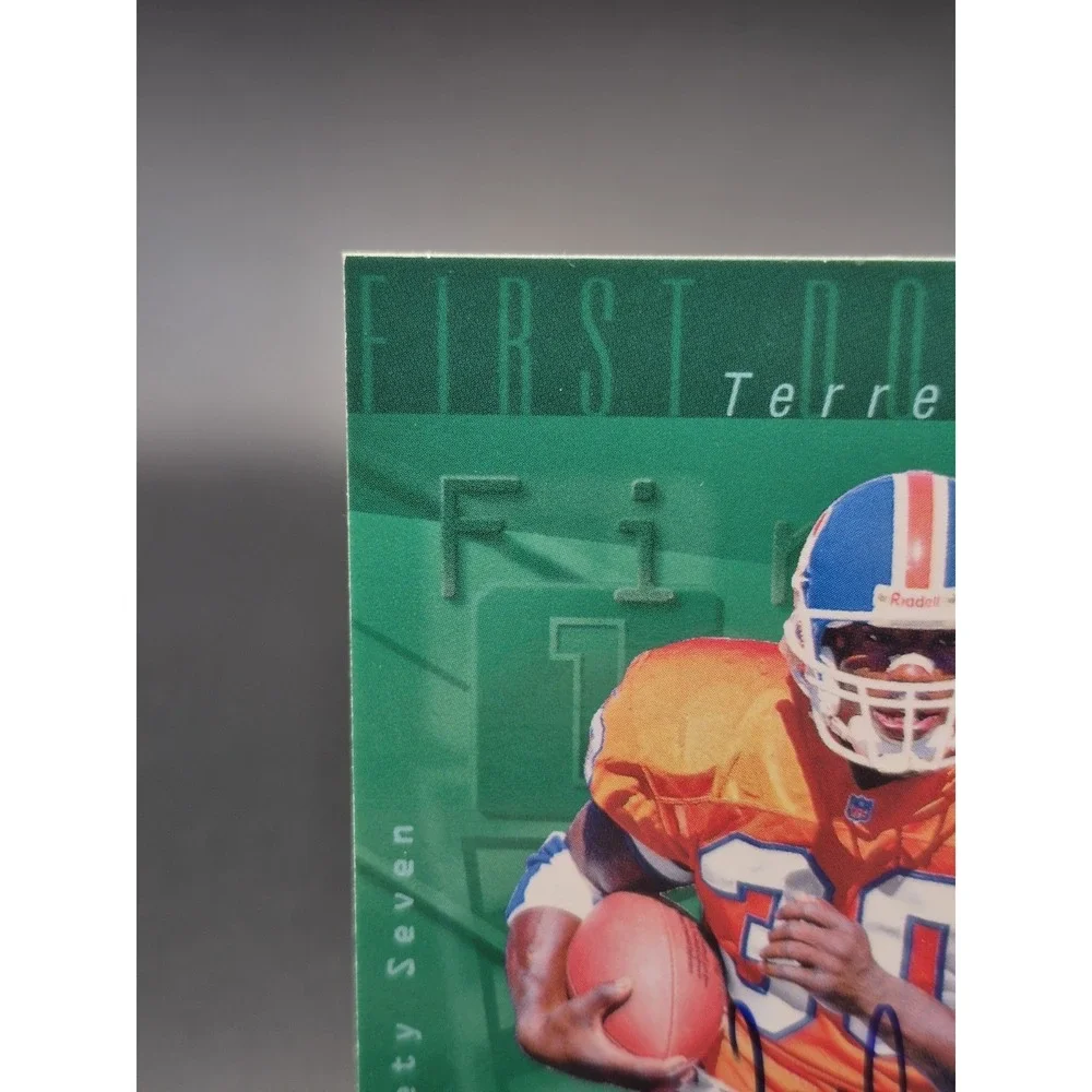 1997 Terrell Davis Playoff First and Ten #145 Autographed Denver Broncos W/ COA